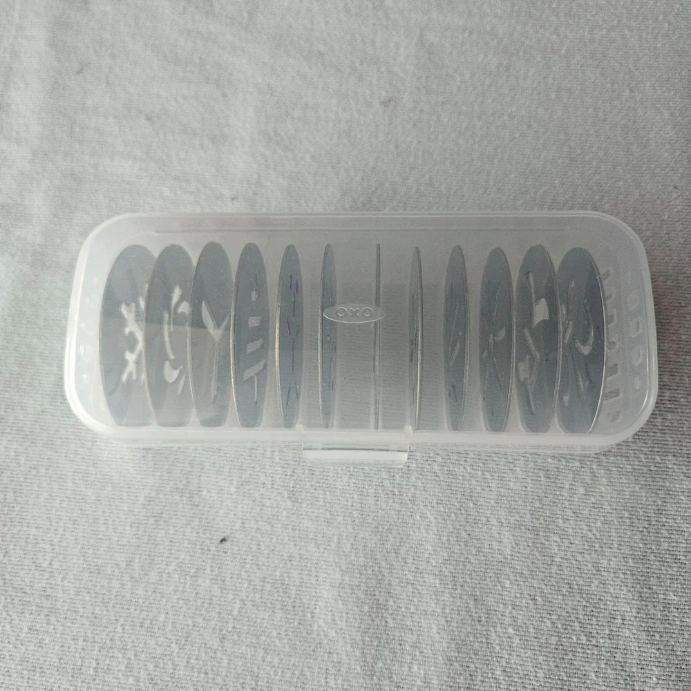 OXO Cookie Press Replacement Disc Christmas 18 Stainless Steel w Storage Case